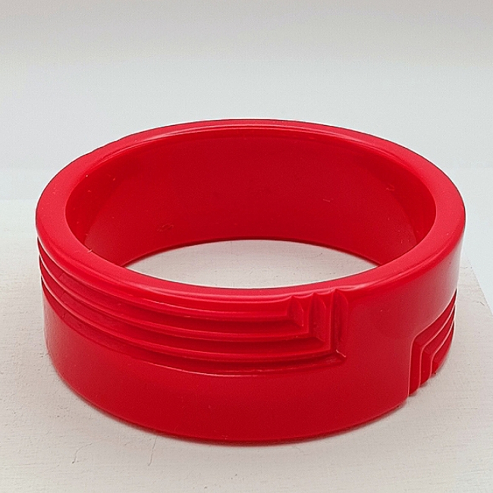 LUCITE VINTAGE bangle cherry red retro bracelet tag deco genuine Rockabilly USA - Picture 3 of 7
